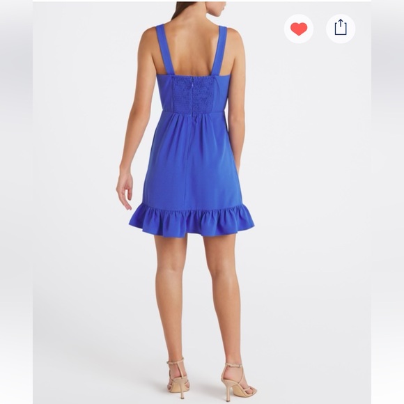 41 Hawthorn Royal Blue Lula V-Nevk ruffle hem Dress - Picture 2 of 13